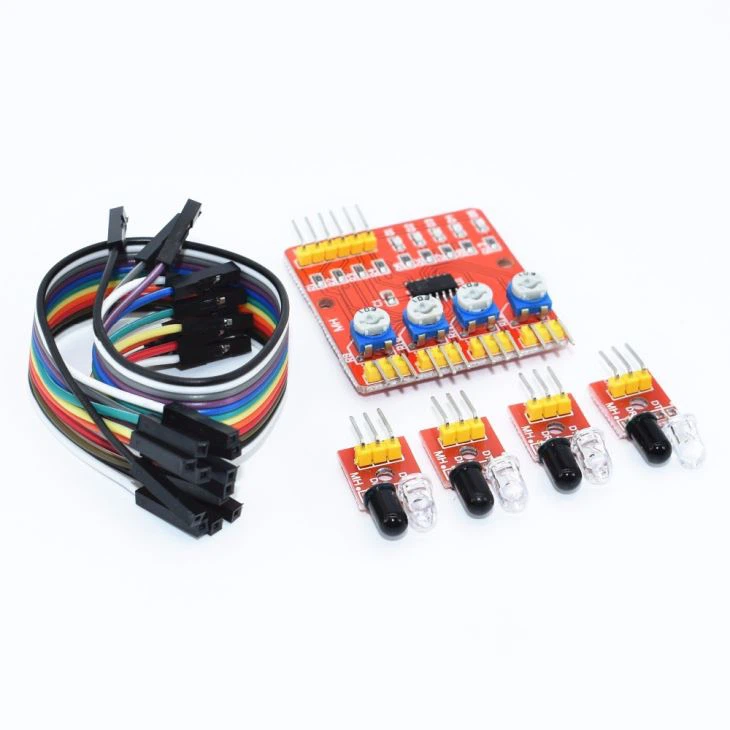 حساس تتبع خط 4قنوات  XD-201 4-Way Infrared Tracking Sensor – Obstacl